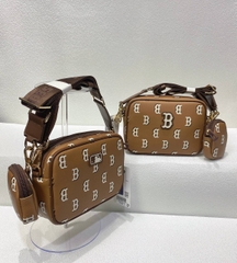 1015 -  Túi MLB Big B Monogram Dia Boston Beige Brown - Túi Đeo Chéo - Be Nâu - Code 7ACRM084N 43CAS [HÀNG CHÍNH HÃNG]