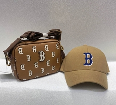 1015 -  Túi MLB Big B Monogram Dia Boston Beige Brown - Túi Đeo Chéo - Be Nâu - Code 7ACRM084N 43CAS [HÀNG CHÍNH HÃNG]