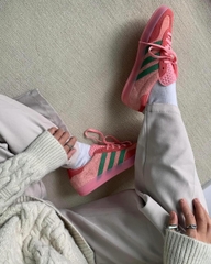 1120 - Giày Adidas Gazelle Indoor "Semi Pink Spark & Preloved Green" - Code IG6782 - [HÀNG CHÍNH HÃNG]