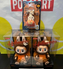 1200 - Labubu Halloween POPMART Labubu Bí Ngô The Monster Happy Halloween Party Series Sitting Pumpkin Vinyl Plus Pendent Size 15cm [HÀNG CHÍNH HÃNG]