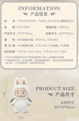 1142 - Labubu Zimomo Angle In Cloud Trắng ( Zimimi )  POP MART The Monsters ZIMOMO Angle In Cloud Vinyl Plush Doll Size 58cm - Gấu Bông Art Toy - Code 6941848280091 [HÀNG CHÍNH HÃNG]
