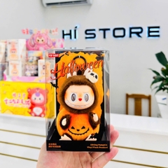 1200 - Labubu Halloween POPMART Labubu Bí Ngô The Monster Happy Halloween Party Series Sitting Pumpkin Vinyl Plus Pendent Size 15cm [HÀNG CHÍNH HÃNG]