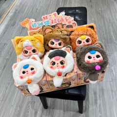 1151 - Baby three Lucky Cat Mèo Thần Tài Mèo May Mắn Full Set 6 Bé - Baby Three Animal Party Big Cute Plush Series Art Toy [CHÍNH HÃNG]
