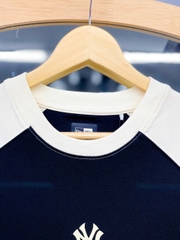 1240 - Áo New Era Raglan NY Đen Tay Trắng [HÀNG CHÍNH HÃNG]