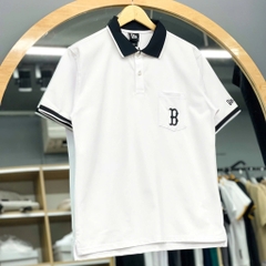 1270 - Áo Polo New Era Big B Basic Thêu Trắng Chữ Đen [HÀNG CHÍNH HÃNG]