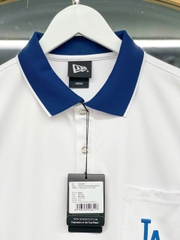 1265 - Áo Polo New Era LA Basic Thêu Trắng Chữ Xanh 12554899 [HÀNG CHÍNH HÃNG]