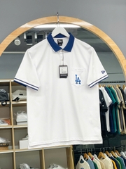 1265 - Áo Polo New Era LA Basic Thêu Trắng Chữ Xanh 12554899 [HÀNG CHÍNH HÃNG]