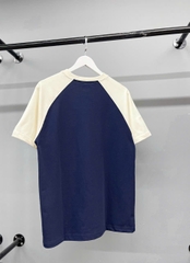 1289 - Áo Thun New Era - Xanh Dương Vai Trắng Kem - LA  [HÀNG CHÍNH HÃNG]