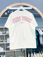 1292 - Áo Thun New Era - Trắng Kem - Chữ Ny Xù Đỏ  [HÀNG CHÍNH HÃNG]
