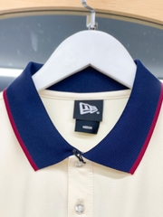 1293  - Áo Polo New Era - Trắng Kem - Cổ Xanh Dương Viền Đỏ - Chữ New York  [HÀNG CHÍNH HÃNG]