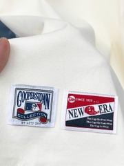 1293  - Áo Polo New Era - Trắng Kem - Cổ Xanh Dương Viền Đỏ - Chữ New York  [HÀNG CHÍNH HÃNG]