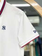 1296  - Áo Polo New Era - Trắng Cổ Viền Đỏ -  NY [HÀNG CHÍNH HÃNG]