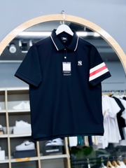 1303  - Áo Polo New Era - Đen - Tay Sọc Trắng - NY  [HÀNG CHÍNH HÃNG]