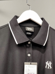 1303  - Áo Polo New Era - Đen - Tay Sọc Trắng - NY  [HÀNG CHÍNH HÃNG]