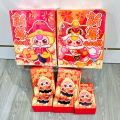1279 - Baby Three Tết 400% Bb3 Tết 400% - Cặp 2 Bé Thỏ Hồng Vàng - Baby Three Lunar New Years Plush Art Toy [CHÍNH HÃNG]