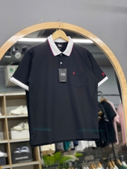 1304  - Áo Polo New Era - Đen - Viền Cổ Trắng - Logo NY nhỏ đỏ  [HÀNG CHÍNH HÃNG]