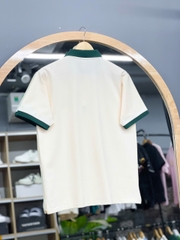 1302  - Áo Polo New Era - Trắng Kem - Cổ Xanh Lá - Logo NY  [HÀNG CHÍNH HÃNG]