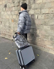 1325 - Vali Adidas Embossed Logo - Size Xách Tay Cabin - Form Mới - Xám Chì [CHÍNH HÃNG]