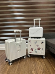 1326 - Vali Adidas Embossed Logo - Size Xách Tay Cabin - Form Mới - Trắng Kem [CHÍNH HÃNG]