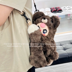 1268 - Balo Baby three BB3 Balo Gấu BB3 (Mắt Ngẫu Nhiên) - Baby Three Little Bear Hugs Plush School Bag Art Toy [CHÍNH HÃNG]