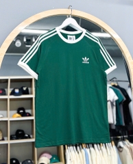 1349 - Áo Thun Adidas 3 Sọc - Xanh Lá - Sọc Trắng [HÀNG CHÍNH HÃNG]