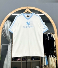 1398 - Áo New Era NY New York Yankees Trắng Kem Xanh Tay Sọc [HÀNG CHÍNH HÃNG]