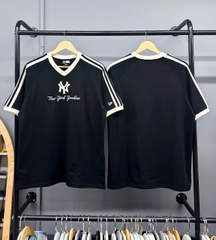 1397  - Áo New Era NY New York Yankees Đen Tay Sọc [HÀNG CHÍNH HÃNG]