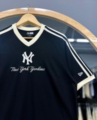 1397  - Áo New Era NY New York Yankees Đen Tay Sọc [HÀNG CHÍNH HÃNG]