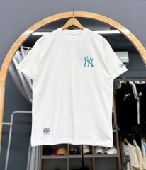 1402 - Áo New Era NY Trắng Chữ Xanh Mint [HÀNG CHÍNH HÃNG]