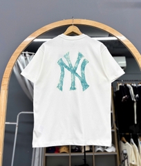 1402 - Áo New Era NY Trắng Chữ Xanh Mint [HÀNG CHÍNH HÃNG]