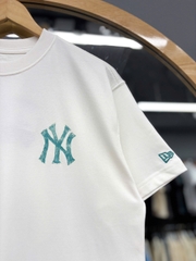 1402 - Áo New Era NY Trắng Chữ Xanh Mint [HÀNG CHÍNH HÃNG]