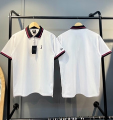1410 - Áo Polo New Era Big B Basic Trắng Cổ Đen Đỏ [HÀNG CHÍNH HÃNG]