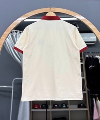 1411 - Áo Polo New Era NY Trắng Kem Basic Cổ Đỏ [HÀNG CHÍNH HÃNG]