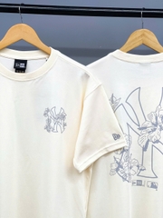 1471 - Áo New Era NY Hoa Trắng Kem [HÀNG CHÍNH HÃNG]