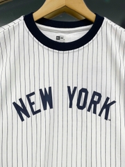1469 - Áo New Era NY New York Bóng Chày - Trắng Sọc Đen [HÀNG CHÍNH HÃNG]