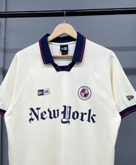 1485 - Áo Polo New Era NY New York - Trắng Chữ Xanh [HÀNG CHÍNH HÃNG]