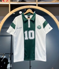 1494 - Áo Polo New Era NY 10 Foodball - Trắng Sọc Xanh [HÀNG CHÍNH HÃNG]