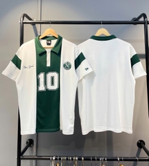 1494 - Áo Polo New Era NY 10 Foodball - Trắng Sọc Xanh [HÀNG CHÍNH HÃNG]