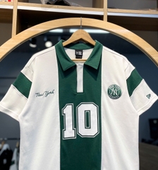 1494 - Áo Polo New Era NY 10 Foodball - Trắng Sọc Xanh [HÀNG CHÍNH HÃNG]