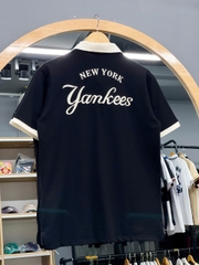 1495 - Áo Polo New Era NY Thêu New York Yankess - Đen Cổ Trắng [HÀNG CHÍNH HÃNG]