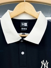 1495 - Áo Polo New Era NY Thêu New York Yankess - Đen Cổ Trắng [HÀNG CHÍNH HÃNG]