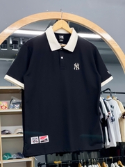 1495 - Áo Polo New Era NY Thêu New York Yankess - Đen Cổ Trắng [HÀNG CHÍNH HÃNG]