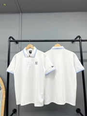 1503 - Áo Polo New Era NY Basic Logo Thêu - Trắng Cổ Xanh [HÀNG CHÍNH HÃNG]