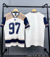 1504 - Áo New Era NY New York Bóng Chày - Trắng Nâu [HÀNG CHÍNH HÃNG]