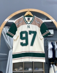 1505 - Áo New Era NY New York Bóng Chày - Trắng Nâu Xanh Lá [HÀNG CHÍNH HÃNG]