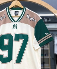 1505 - Áo New Era NY New York Bóng Chày - Trắng Nâu Xanh Lá [HÀNG CHÍNH HÃNG]