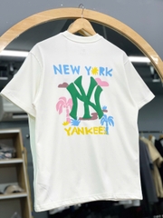 1530 - Áo New Era NY Bãi Biển Beach Coconut - Trắng Chữ Xanh [HÀNG CHÍNH HÃNG]