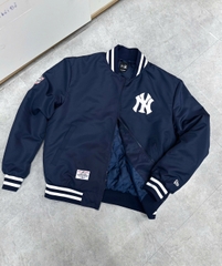 1830 - Áo Bomber New Era NY Basic Xanh Navy Chữ Trắng [HÀNG CHÍNH HÃNG]