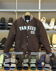 1831 - Áo Bomber New Era Yankees Nâu Chữ Trắng [HÀNG CHÍNH HÃNG]