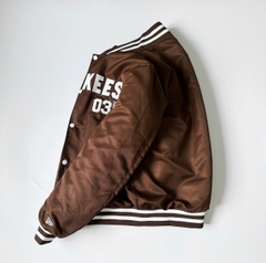 1831 - Áo Bomber New Era Yankees Nâu Chữ Trắng [HÀNG CHÍNH HÃNG]